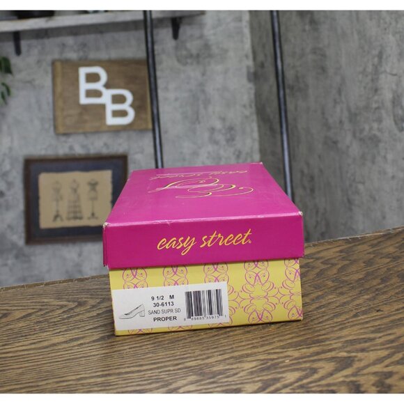 NWT Easy Street Proper Womens Block Heel Pumps PROPER Sand Suede Brown 9.5M - Picture 9 of 11